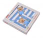 Preview: Baby Kapuzen-Badetuch und Waschhandschuh  mit Teddy- Applikation im Geschenkkarton
